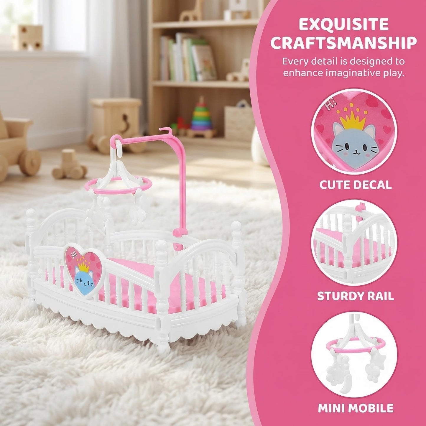 TOYANDONA Mini Furniture Dollhouse Accessories: 1:12 Miniature Doll House Model 2Pcs Mini Baby Bed Crib Cradle for Miniature Dollhouse Furniture Party Kit