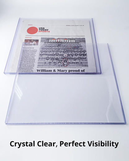 LEEFLIT Newspaper Toploader Holder - 7mm Thick Hard Plastic Top Loaders, 13 x 11, 5 Count, Clear, LF-NPTL-5BL250PT