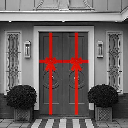 Meseey 1 Pcs Large Christmas Velvet Red Cabinet Door Ribbon Bows Gate Door Christmas Wreath Bow Festival Wrapping Decorations for Christmas Tree Fireplace Home Front Door Party Supplies (Red, 1)
