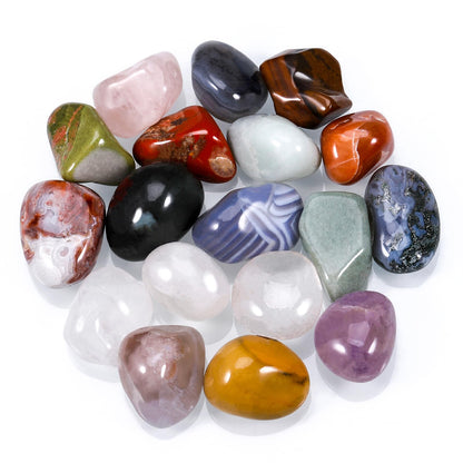 Huiguli 18 Pcs Crystals and Healing Stones Set, Natural Polished Gemstones Collection, Tumbled Healing Crystals for Reiki, Yoga, Chakra Meditation and Positive Energy (0.8-1.2 Inch)