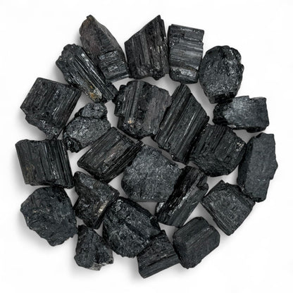 Rough Black Tourmaline Crystals - Raw Natural Black Tourmaline Stones Bulk - Crystal Healing (1-2", 5, units)