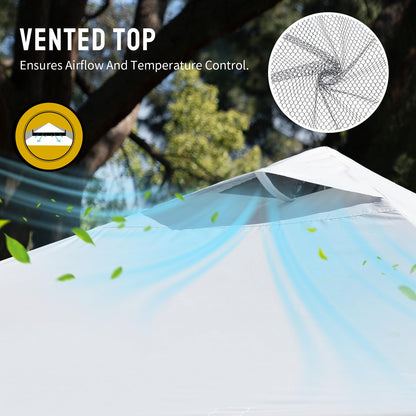CROWN SHADES 10x10 Pop Up Canopy, Patented Center Lock One Push Tent Canopy, Newly Designed Storage Bag, 8 Stakes, 4 Ropes (10x10, White)