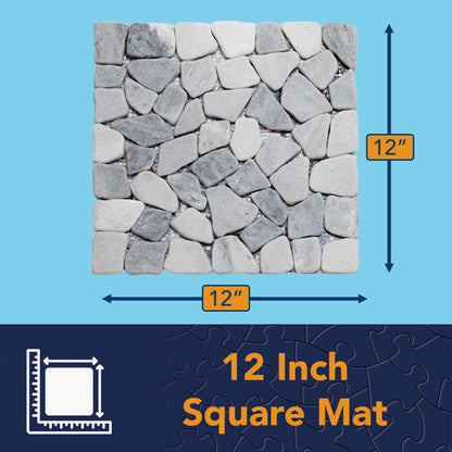 Bits and Pieces - Stepping Stones Outdoor Walkway - 12" Square Marble Landscaping Decorative Stepping Stones - Set of Three (3) - Backyard Decor Garden Pavers for Outside Walkway