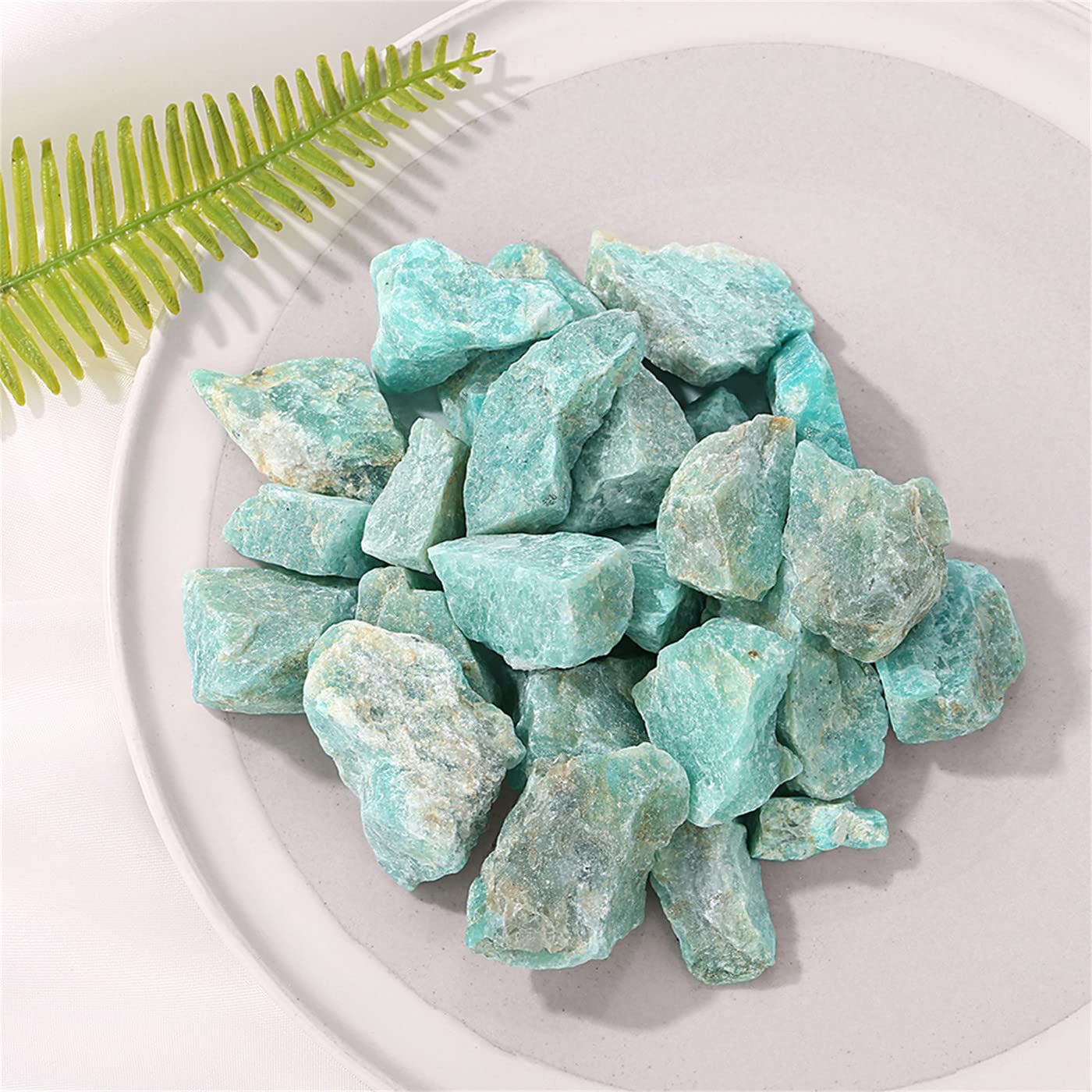 Amazonite Bulk Natural Healing Crystals Raw Rough Stones Sets for Cabbing Tumbling Cutting Lapidary Polishing Reiki Crytsal Healing Wire Wrapping Decoration Gemstone 0.45lb