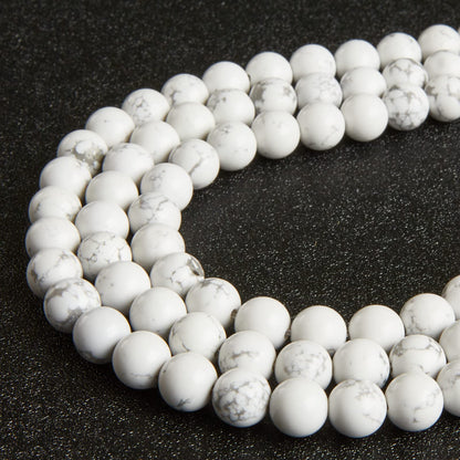 60pcs 6mm Howlite Beads Natural Gemstone Beads Round Loose Beads for Jewelry Making