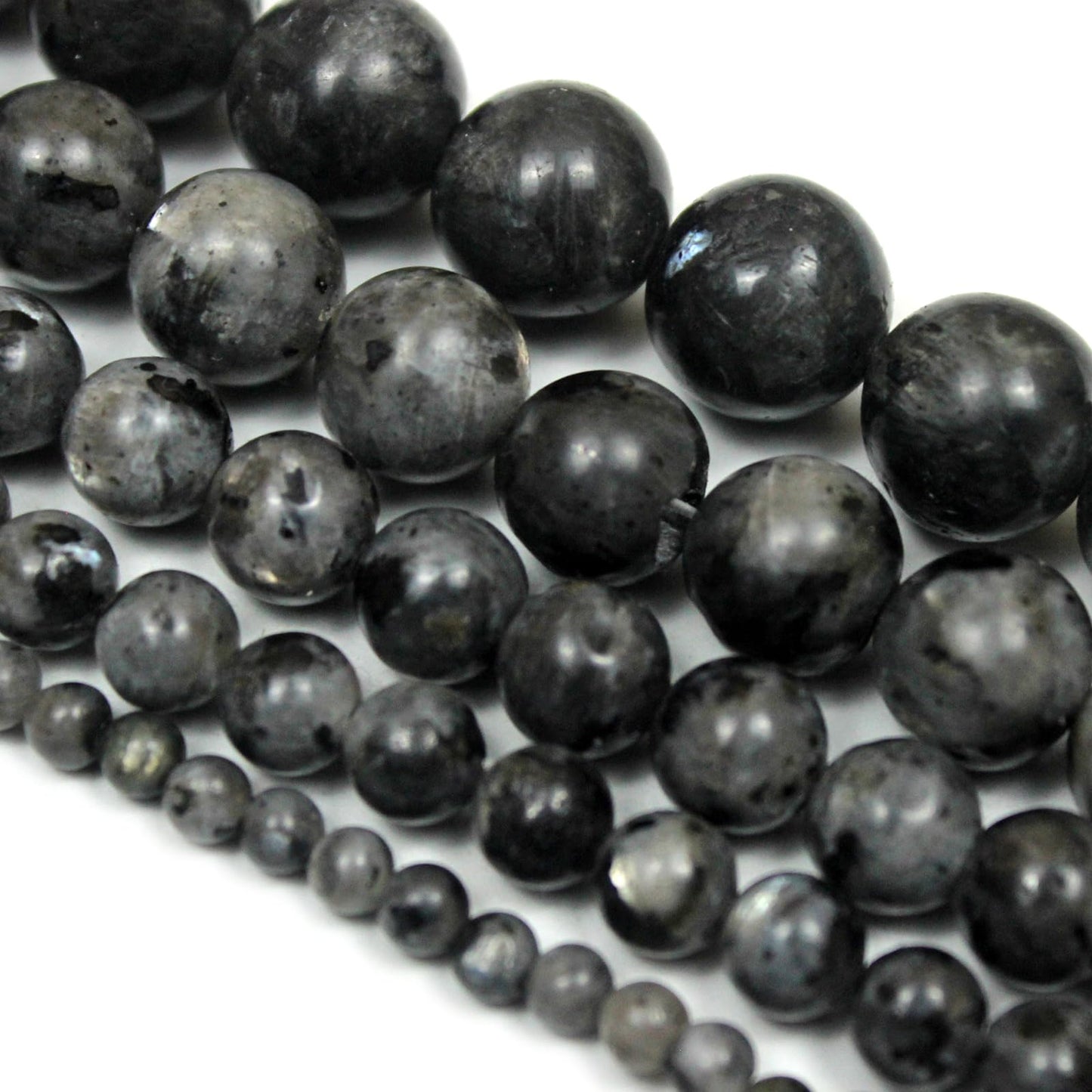 Cynbpm Natural Gemstone Black Loose Beads Charms Jewelry Making Supplies Beads for Bracelets Tourmaline Spacer Moonstone Necklace 15" 6mm