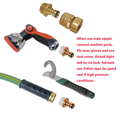 HQMPC No Pb Garden Hose Quick Connect Brass Hose Quick Connect Quick Release Hose ConnectorWater Hose Connectors 3/4" GHT (6 SETS)
