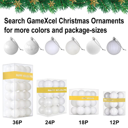 White 4.0" Large Christmas Balls - Christmas Tree Decoration Ornaments Shatterproof Hanging Balls for Birthday Halloween Holiday Wedding Decorations Set of 4pcs