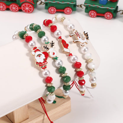 Twinfree 24pcs Christmas Theme Adjustable Rope Cord Bracelet for Women Jewelry Gifts