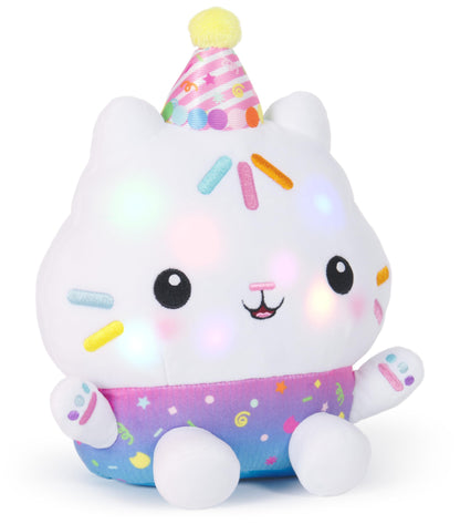 Gabby's Dollhouse Celebrations, Sprinkle Party Cakey Cat Plush, 10-Inch Interactive Stuffed Animal with Sounds, Kids Toys for Girls & Boys Ages 3+