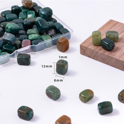 Natural Large Indian Agate Cube Stone Beads 8x11mm 38cm/str Loose Semi Gemstone Stone Square Beads for Making Bracelets Necklace