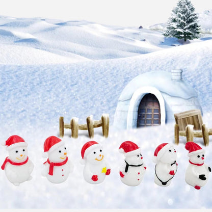 Goodma Mini Snowman Figurines Christmas Theme Resin Miniature Fairy Garden Dollhouse Decoration Ornaments DIY Kit - 40 Pieces