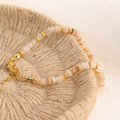 Frigotine Gold Gemstone Agate Beaded Bracelets for Women, Trendy Boho Handmade Crystal Natural Stone Seed Beads Chakra Bracelet Summer Beach Bohemian Jewelry Gift