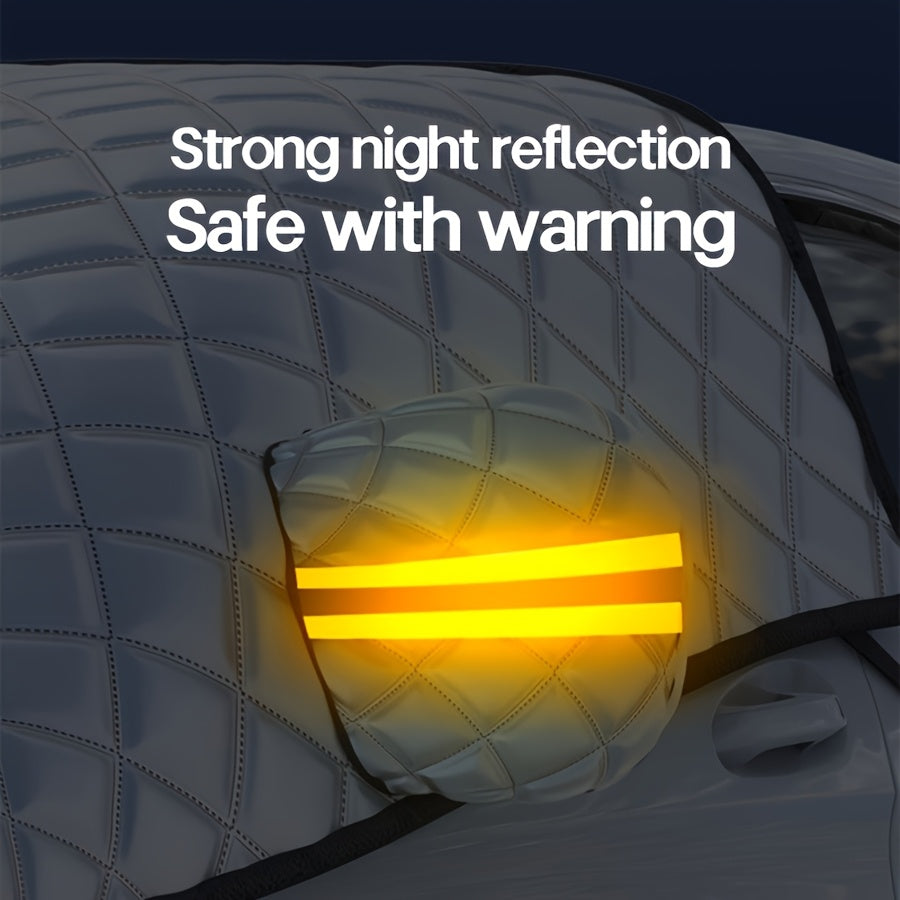 Car Windshield Snow Cover Protection, Windproof Sunshade Cover for Cars, Compact SUV Sunshade Cover, Protection for Snow Ice UV Frost, Wiper & Mirror Protector