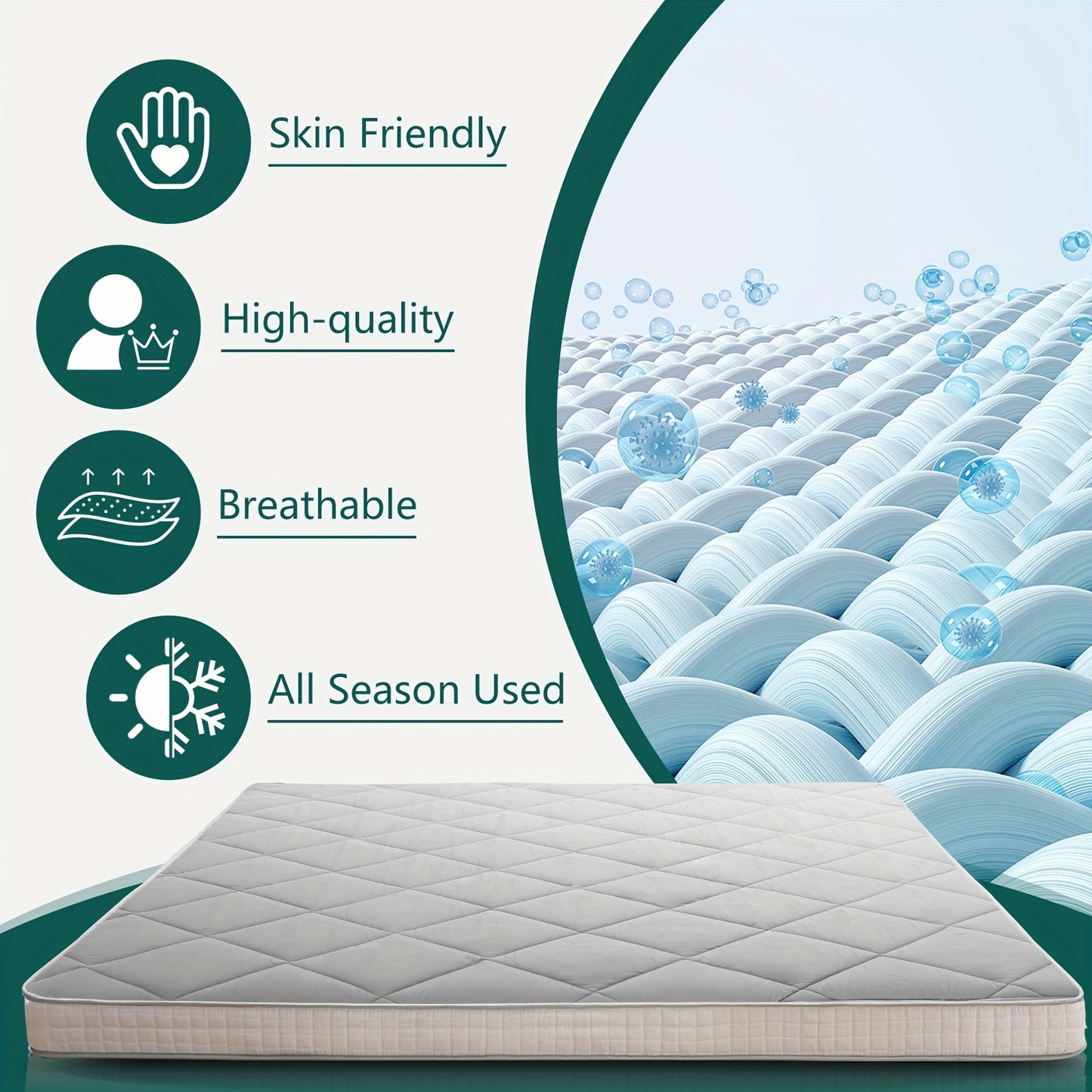 LILYPELLE Portable Japanese Floor Mattress Futon, Extra Thick 4" Foldable Tatami Mat, Sleeping Mattress for Adults, Guest Camping Roll Up Mattress