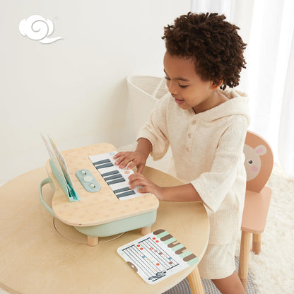 FReniland Wooden Baby Piano, 18 Keys Digital Toddler Piano, Musical Educational Instrument Toy with Music Scores for Boys Girls Ages 2+