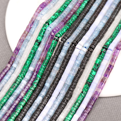 BONNY BOXX 150PCs Natural Malachite Spacer Beads, Loose Semi Precious Flat Round Gemstone Heishi Disc Stone Beads for Beading Jewelry Making 4mm*2mm