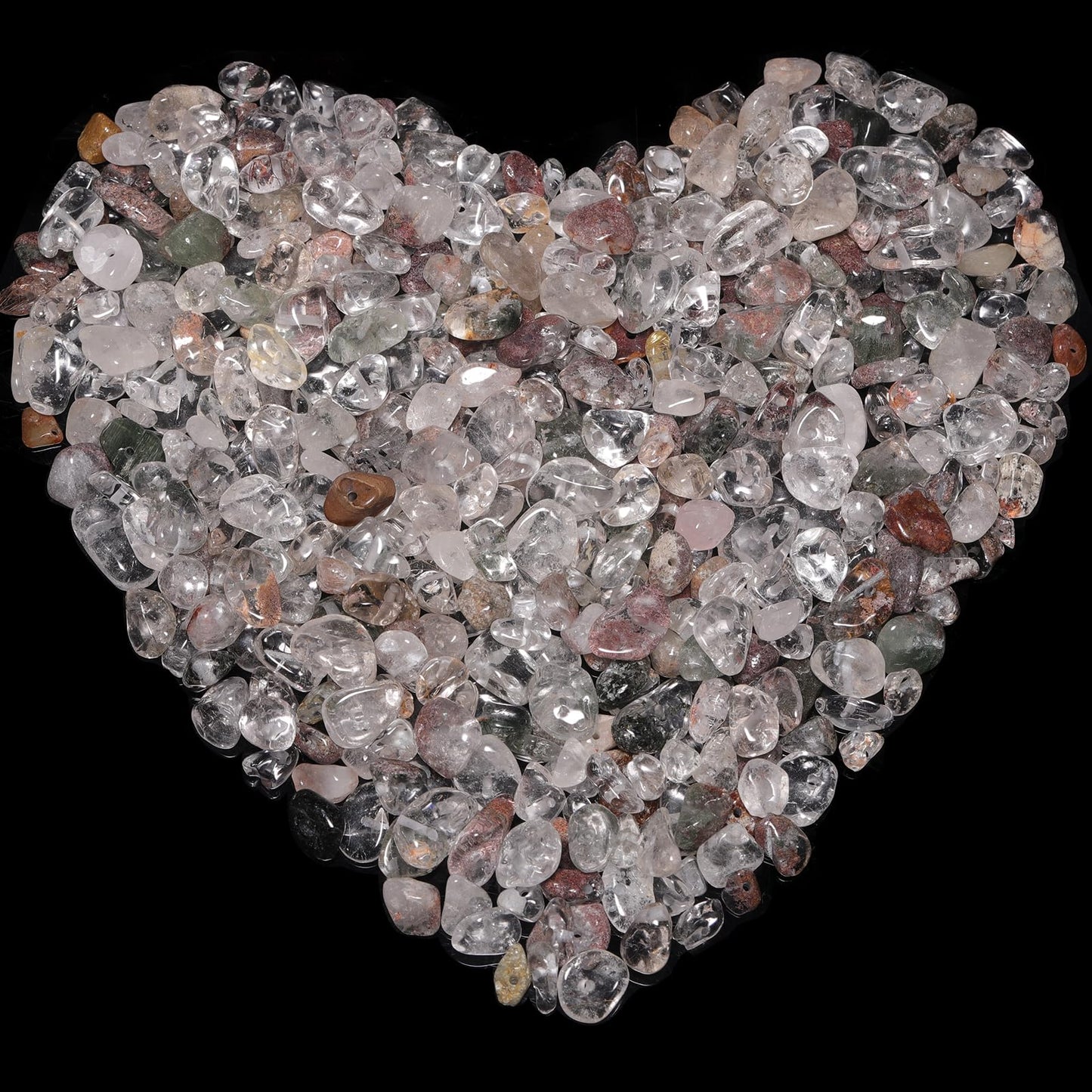 400pcs Natural Chip Stone Beads for Jewelry Making Green Ghost Quartz 5-8mm Irregular Gemstones Healing Crystal Loose Rocks Bead Hole Drilled for Ring Earrings Necklace Bracelet Making DIY Art Crafts
