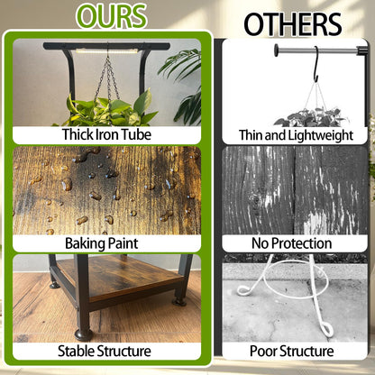 Plant Stand Indoor with Grow Lights, Hanging Plant Stand Plant Shelf Indoor, 65'' Tall Plant Stands Plant Holders for Indoor Plants, Living Room, Bedroom, Balcony