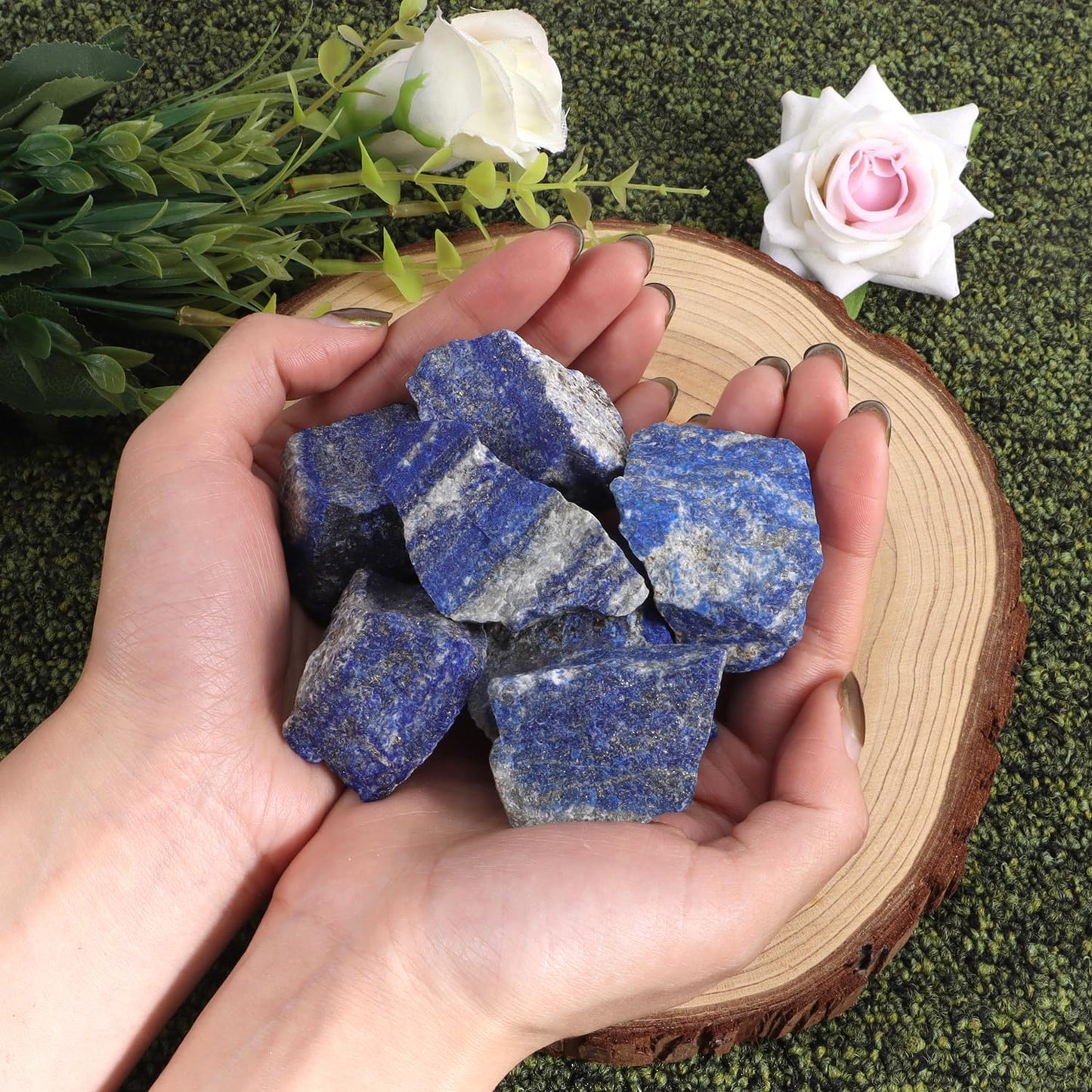 1Lb Lapis Lazuli Raw Crystal Stone Natural Rough Stones Bulk for Cabbing, Tumbling, Cutting, Lapidary, Polishing, Reiki Crytsal Healing