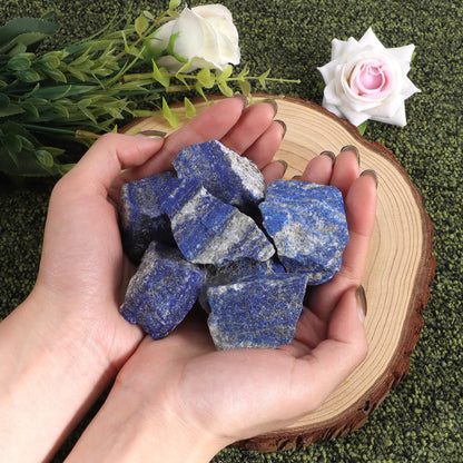 1Lb Lapis Lazuli Raw Crystal Stone Natural Rough Stones Bulk for Cabbing, Tumbling, Cutting, Lapidary, Polishing, Reiki Crytsal Healing