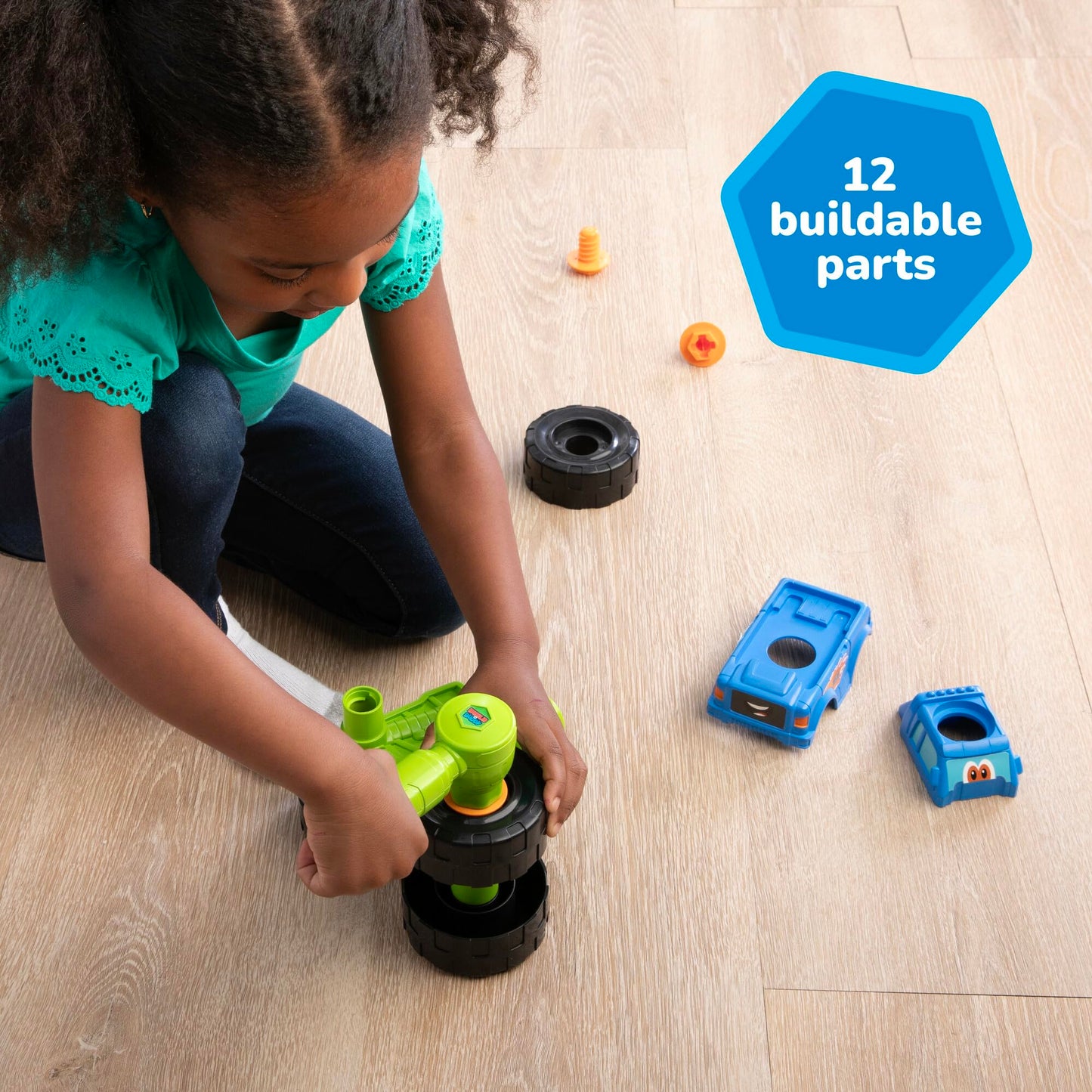 Build-A-Buddy Monster Truck Toy - 2-in-1 Building Toys for Take Apart Play - Kids Building Sets - Construction Toys Ages 18 Months and Up
