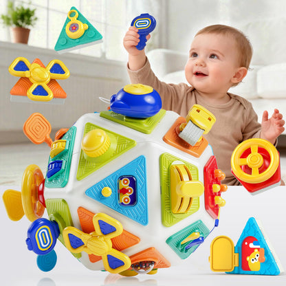 22-in-1 Baby Busy Board Activity Cube Toys, Montessori Toy for 1 Year Old Toddlers, Educational Learning Sensory Travel Toys for Infant 6-12 12-18 Months, 1st Baby Birthday Gifts for Boys Girls