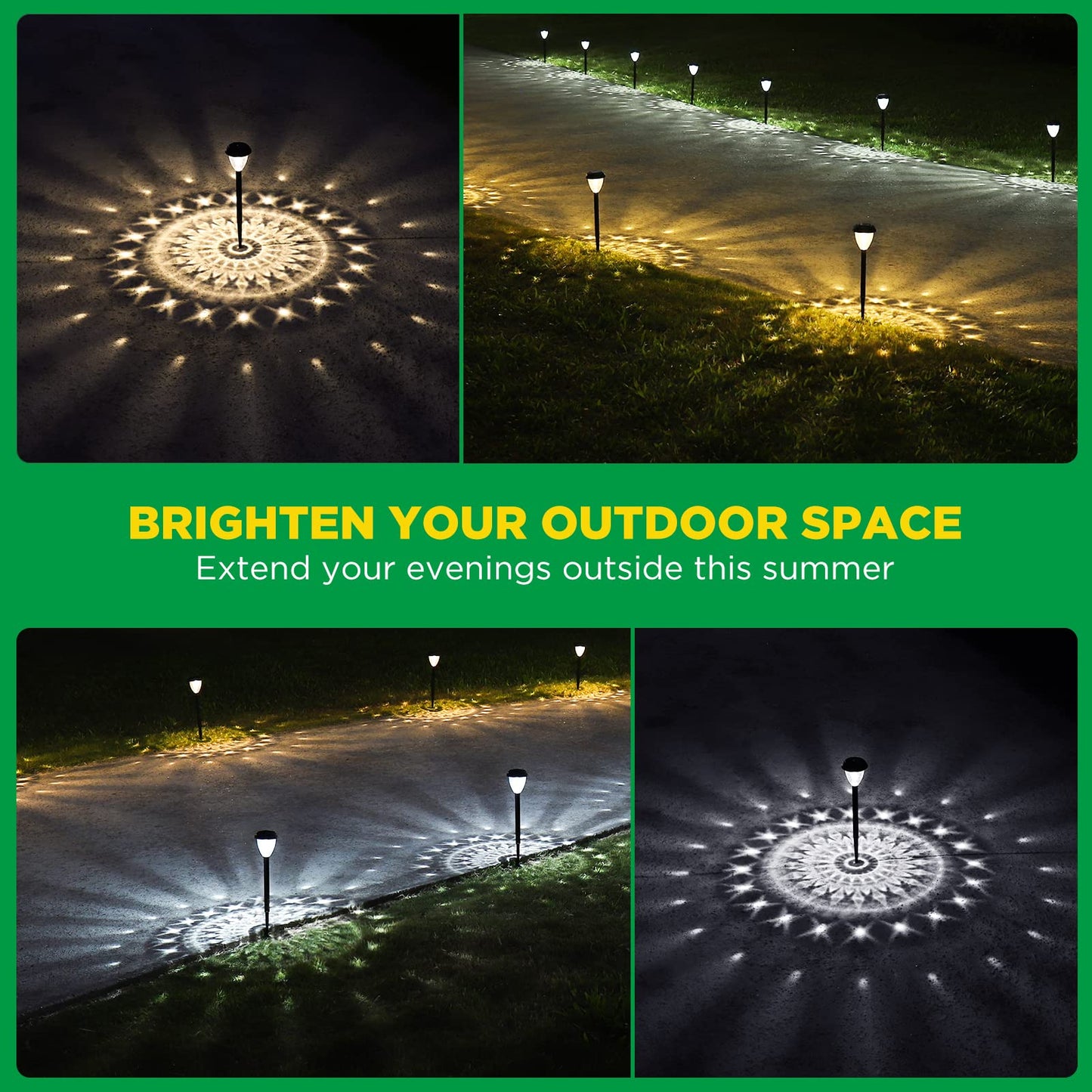 URAGO Super Bright Solar Lights Outdoor Waterproof-10 Pack, Dusk to Dawn Up to 12 Hrs Solar Powered Outdoor Pathway Garden Lights Auto On/Off, LED Landscape Lighting Decorative for Walkway Patio Yard