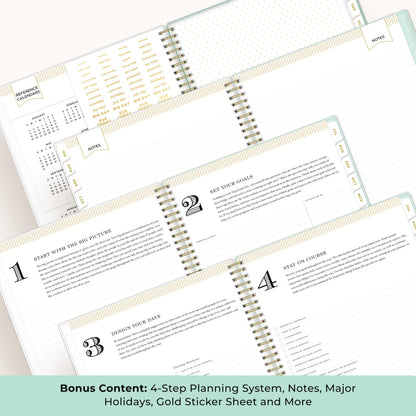 Blue Sky Day Designer 2026-2027 Weekly and Monthly Academic Year Planner Calendar, July 2026 - June 2027, 8.5" x 11", Flexible Cover, Laminated Tabs, Storage Pocket, Includes Stickers, Secret Garden Mint