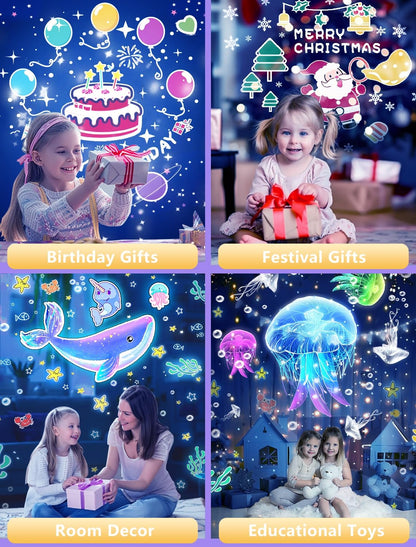 21 Sets of Films, Projector Night Light for Kids Bedroom, Ceiling, Kids Night Light Projector, Star Galaxy Projector with 360° Rotation Dimmable for Girls, Birthday, Christmas, Nursery, Room Decor