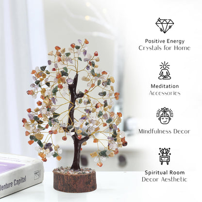 Chakra Money Tree, Crystals, Spiritual Decor, Gemstone Tree, Crystal Home Decor, Tree Of Life Chakra Stones, Table Decor, Stone Bonsai Tree, Room Decor, Gifts For Women, Good Luck Gems, Real Crystals