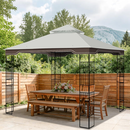 Replacement Gazebo Canopy, 10 x 12 FT Durable Outdoor Roof Cover – Fits Regency II Patio Gazebo L-GZ798PST, A101004104, A101004105 (Light Gray)