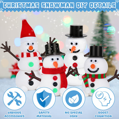RoseFog 9 Pack Christmas Crafts, DIY Christmas Snowman Clay for Kids, Build Your Snowman Craft Kit, Modeling Clay Snow Man Making Game, Xmas Crafts Presents Winter Christmas Stocking Stuffers
