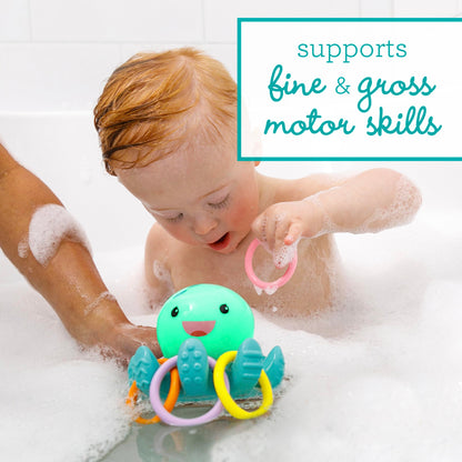 Infantino Light Up Ring Catcher - Illuminating Octopus with Five Tossing Rings for Fine & Gross Motor Skills in Babies & Toddlers, 6M+