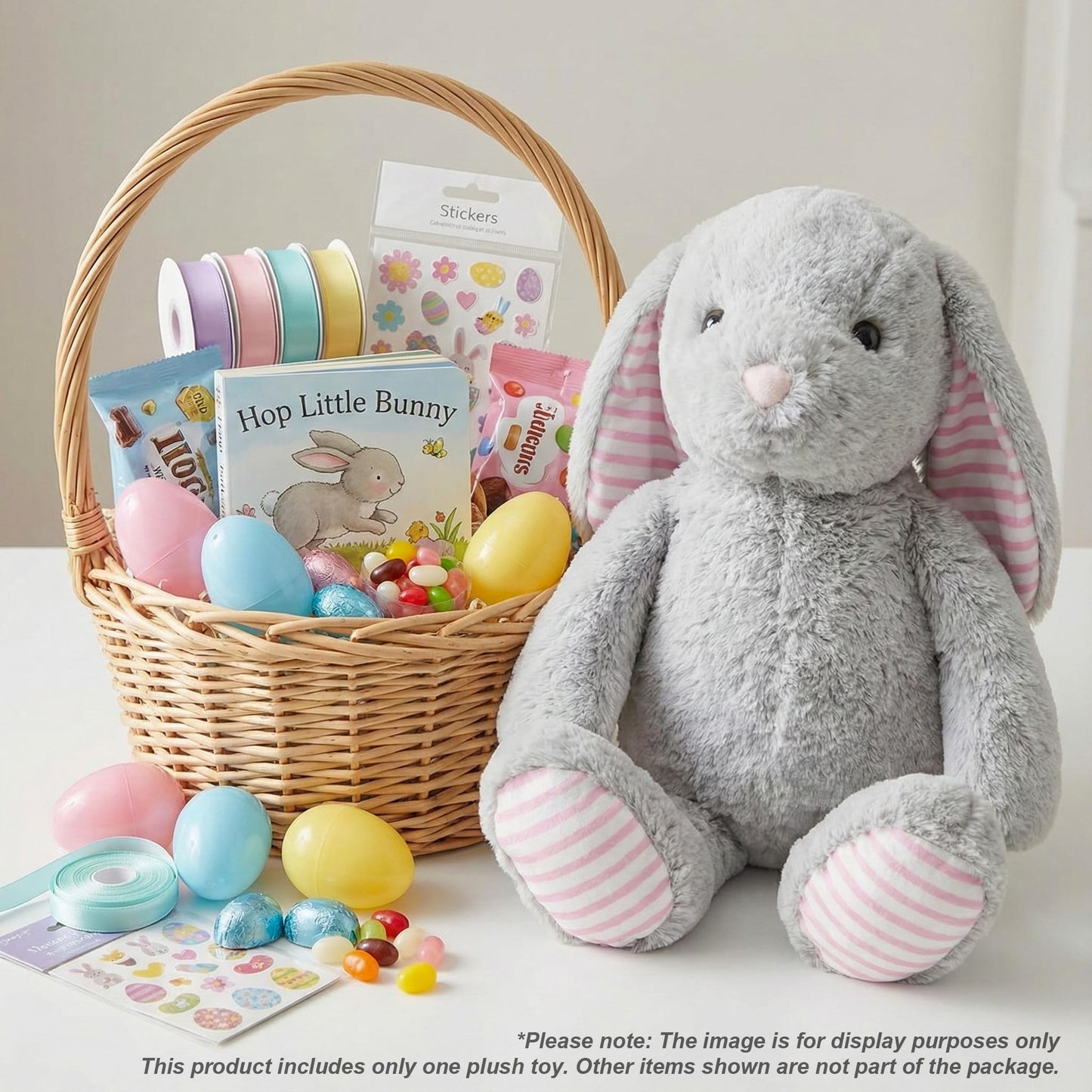 WEIGEDU Gray Bunny Rabbit Stuffed Animals Plush Toys for Kids Girls Boys Baby Birthday Bedtime Gift, 17.7 inches