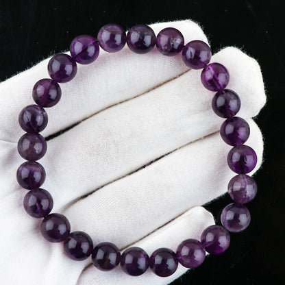 CRYSTALIS Purple Amethyst Bracelet for Boosting Protection-Spirituality and Good Fortune - 8mm Beaded Bracelet for Women Men Unisex - Elastic Adjustable Size