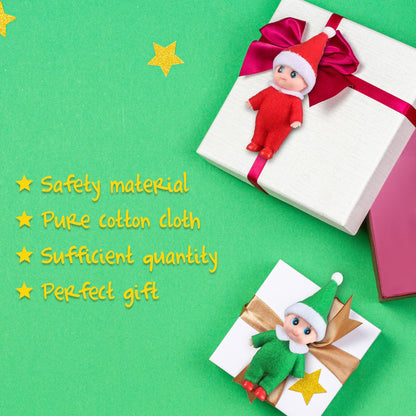 Soulchen Christmas Doll Toy Christmas Twin Boy and Girl Doll Xmas Miniature Accessories for Xmas Decoration (8 Pieces)