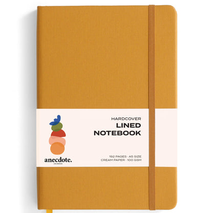ANECDOTE. Lined Journal Notebook, 192 Pages, A5 size: 8.3" x 5.4", Thick 100 GSM Paper, Ruled, Hardcover. Journal for Women and Men, Perfect Notebook for School, Work and Travel (Mustard)