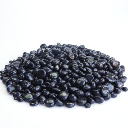 XMHOME 3 Pounds Black Obsidian Polished Stones - Natural Tumbled Gemstones for Vase Filler, Protection, and Jewelry Making