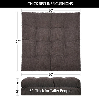 HAVARGO Recliner Cushions for Elderly, 20x20x5 Inch Thick Chair Cushion Patent Design Soft Tufted Dual Layer Booster Seat Cushions for Seniors Recliner Risers Taupe 1P