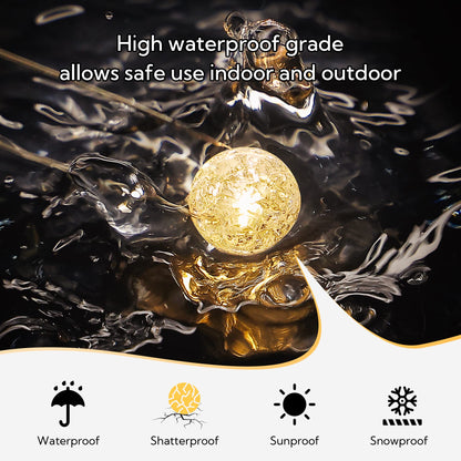 BEEWIN Globe String Lights,10FT 30 LED Decorative Christmas Lights,8 Modes Crystal Crackle Ball Lights,USB Twinkle Fairy Lights for Bedroom,Indoor,Outdoor,Classroom,Wedding,Party,Garden,Warm White