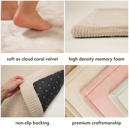 Hakuna Matte CloudSoft Baby Play Mat for Floor 80" x 110" Beige – Coral Velvet Memory Foam Rug for Crawling & Cozy Play – Non-Slip, Water-Resistant, Easy-CareTummy Time Mat, Playmat for Playpen
