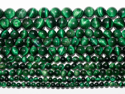 Zenkeeper 108Pcs Green Tiger Eyes Spacer Loose Beads Bulk with Holes Handcrafted for DIY Bracelets Jewelry Making Crafts Supplies