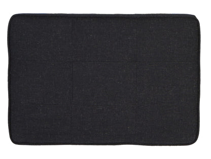 Cortesi Home Ari Traditional X Bench Ottoman in Linen with Walnut Legs, Charcoal, CH-OT168254