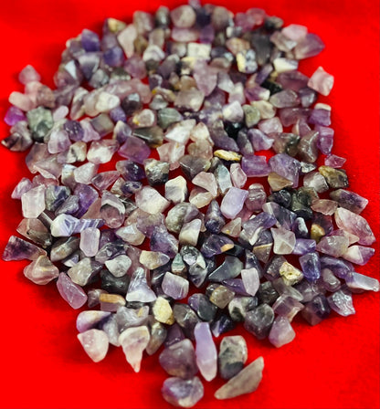 Indian Consigners Natural Crushed Polished Tumbled Gem Stone Chips, Decoration & Healing Crystals (Amethyst)