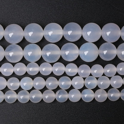 10mm 36pcs 7A Natural White Agate Stone Beads for Jewelry Making DIY Bracelet Necklace Accessories Crystal Energy Healing Power Stone Beads(White Agate, 10mm)