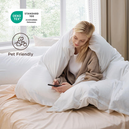 Bedsure White Duvet Cover Queen Size - 3 Pieces Prewashed Cotton-Like Polyester Extra Soft Bedding Set, Includes 1 Duvet Cover 90x90 Inches with Zipper Closure & 2 Pillow Shams, Comforter Not Included
