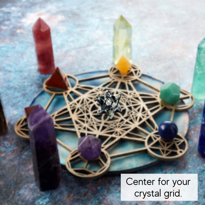 Amazing Gemstone Black & White Tourmaline - 0.75 Inches Metaphysical Merkaba Star for Meditation - Energetic Tetrahedron Crystal and Healing Stones for Spiritual Growth and Healing (15-20mm)