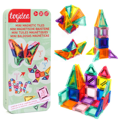 toydea Easter Magnetic Tiles for Kids, 36 PCS Mini Building Blocks, STEM Construction Set, Travel Toys for Toddlers Age 3-8, Easter Basket Stuffer