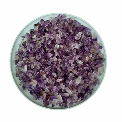 1 Pound Crushed Amethyst Crystal Bulk Chips Raw Stones for Crafting, Beading and Healing